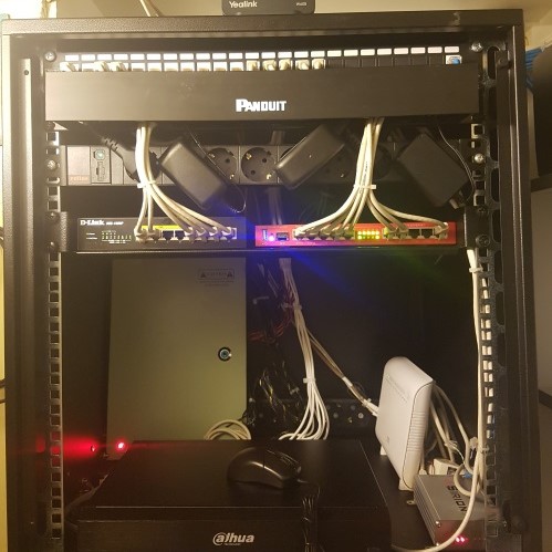 Network Rack with Wi_Fi Mikrotik router and DVR